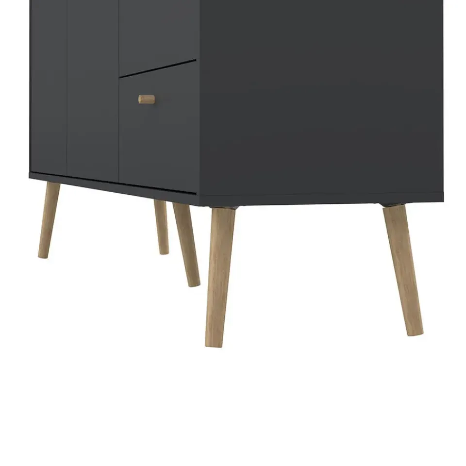 Hioshop Bodo dressoir 2 deuren- 3 lades matgrijs Discount