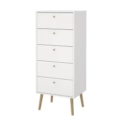 Hioshop Bodo kommode 5 lades wit Hot