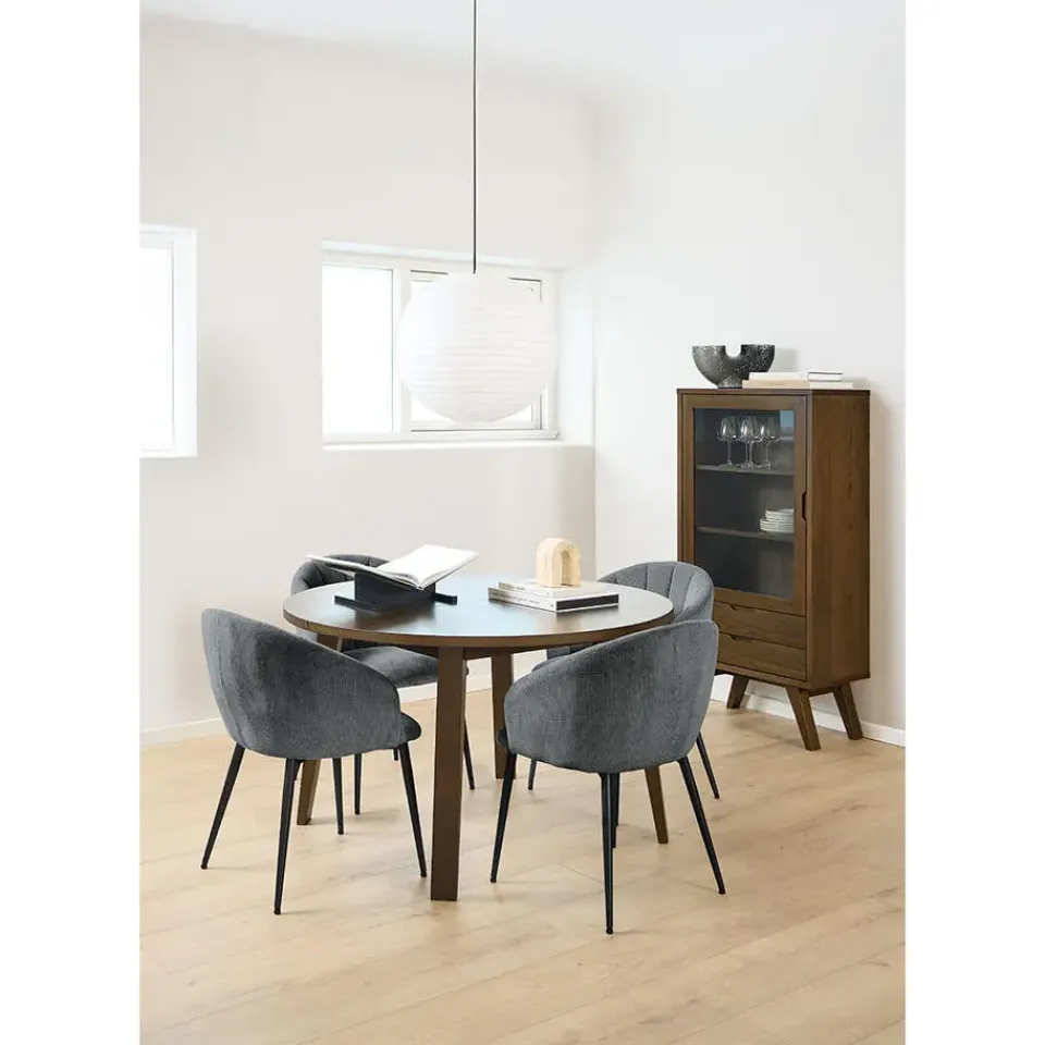 Hioshop Bristol vitrinekast 1 deur 2 lades 2 planken grijs Best