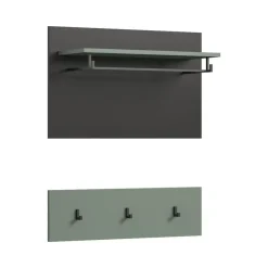 Merkloos Hioshop Canu kapstok 3 haken stofgroen- donkergrijs