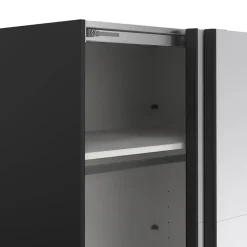 Hioshop Catania schuifdeurkast 2 deuren met spiegel 180x220cm mat zwart Clearance