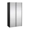Hioshop Catania schuifdeurkast 2 deuren met spiegel 120x220cm mat zwart Clearance
