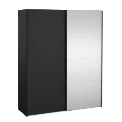 Hioshop Catania schuifdeurkast 2 deuren 180x220cm mat zwart Sale