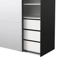 Hioshop Catania schuifdeurkast 2 deuren 180x220cm mat zwart Sale