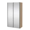 Hioshop Como schuifdeurkast 2 deuren met spiegel 120x220cm eikdecor Discount