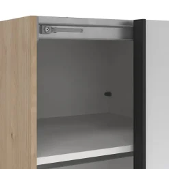 Hioshop Como schuifdeurkast 2 deuren met spiegel 120x220cm eikdecor Discount