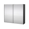 Hioshop Como schuifdeurkast 2 deuren met spiegel 245x220cm mat grijs Clearance