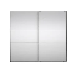 Hioshop Como schuifdeurkast 2 deuren met spiegel 245x220cm mat grijs Clearance