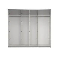 Hioshop Como schuifdeurkast 2 deuren met spiegel 245x220cm mat grijs Clearance