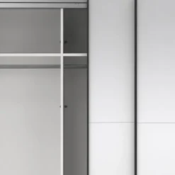 Hioshop Como schuifdeurkast 2 deuren met spiegel 245x220cm mat grijs Clearance