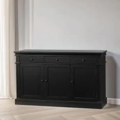 Hioshop Dressoir Mozart zwart antiek sideboard Outlet