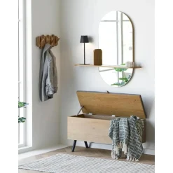 Merkloos Hioshop Elna bank met opbergruimte eikendecor Online