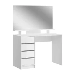 Hioshop Emma kaptafel 4 laden 1 plank- met spiegel wit hoogglans Online