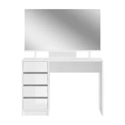 Hioshop Emma kaptafel 4 laden 1 plank- met spiegel wit hoogglans Online