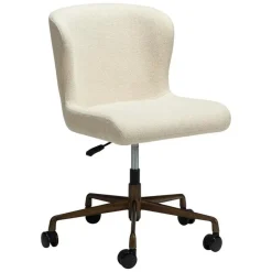 Merkloos Hioshop Glam Dan-Form kantoorstoel bouclé offwhite Outlet