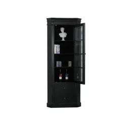 Hioshop Hoekvitrinekast hoekkast zwart antiek patine barok Mozart New