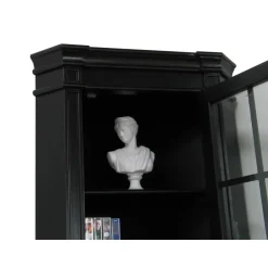 Hioshop Hoekvitrinekast hoekkast zwart antiek patine barok Mozart New