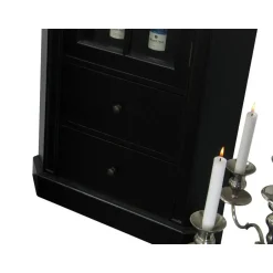 Hioshop Hoekvitrinekast hoekkast zwart antiek patine barok Mozart New