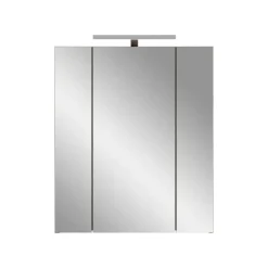 Merkloos Hioshop Ice spiegelkast inclusief verlichting 3 spiegeldeuren zwart mat- eiken Outlet
