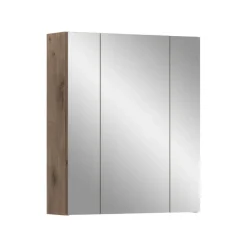 Merkloos Hioshop Ice spiegelkast zwart mat- eiken decor Sale