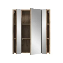 Merkloos Hioshop Ice spiegelkast zwart mat- eiken decor Sale