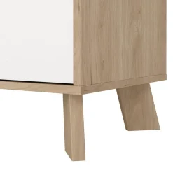 Hioshop Ikast dressoir 4 deuren- 1 lade eiken decor- wit Outlet