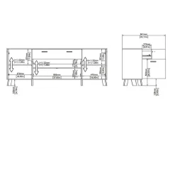 Hioshop Ikast dressoir 4 deuren- 1 lade eiken decor- wit Outlet