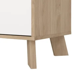 Hioshop Ikast dressoir 4 deuren- 1 lade eiken decor- wit Outlet