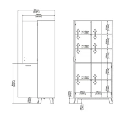 Hioshop Ikast vitrinekast 2 deuren- 3 planken eiken decor- wit Sale