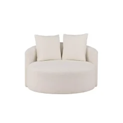 Hioshop Kelso bank Ø116cm 2 persoons teddy wit Hot