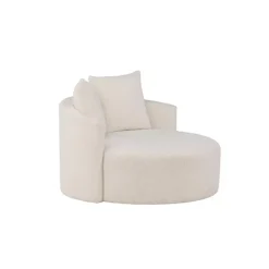 Hioshop Kelso bank Ø116cm 2 persoons teddy wit Hot