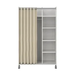 Hioshop Kit kledingkast 160x100x49cm- Open- garderobesysteem wit- beige Best
