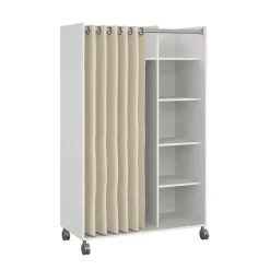 Hioshop Kit kledingkast 160x100x49cm- Open- garderobesysteem wit- beige Best