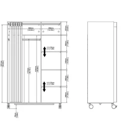 Hioshop Kit kledingkast 160x100x49cm- Open- garderobesysteem wit- beige Best