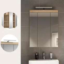 Merkloos Hioshop Lambada spiegelkast inclusief verlichting 2 deuren- 3 spiegeldeuren- 3 Online