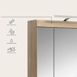 Merkloos Hioshop Lambada spiegelkast inclusief verlichting 2 deuren- 3 spiegeldeuren- 3 Online