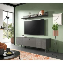 Hioshop Linea wandkast wandplank 1 plank mat grijs Hot