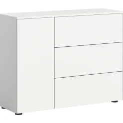 Hioshop Loft dressoir 3 laden 1 deur wit New