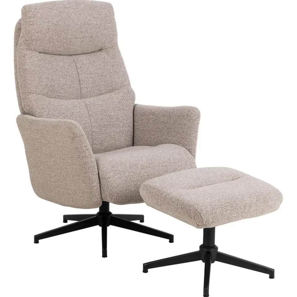 Hioshop London fauteuil recliner met voetenbank bouclé beige Online