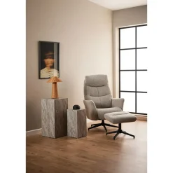 Hioshop London fauteuil recliner met voetenbank bouclé beige Online