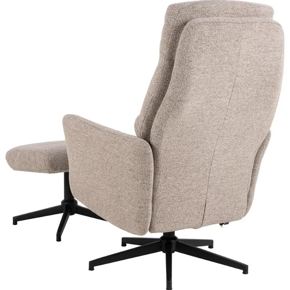 Hioshop London fauteuil recliner met voetenbank bouclé beige Online