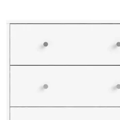 Hioshop Maria kommode breed met 6 lades- wit Outlet