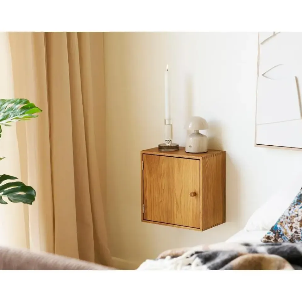 Merkloos Hioshop Mina wandkast 1 deur eiken Outlet