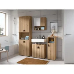 Merkloos Hioshop Mone spiegelkast 1 deur- 1 spiegeldeur- 1 plank eiken decor Clearance