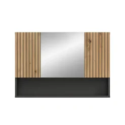 Merkloos Hioshop Mone spiegelkast 2 deuren- 1 spiegeldeur- 1 plank eiken decor- Clearance