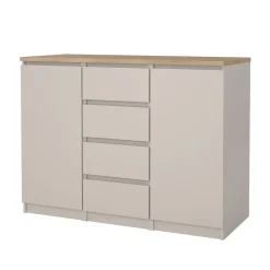 Hioshop Naia dressoir 2 deuren 4 lades eikdecor