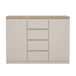 Hioshop Naia dressoir 2 deuren 4 lades eikdecor