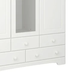 Hioshop Nilon kledingkast 3 deuren 5 laden wit Hot