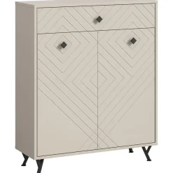 Hioshop Notes schoenenkast 2 deuren mat beige Online