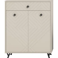 Hioshop Notes schoenenkast 2 deuren mat beige Online